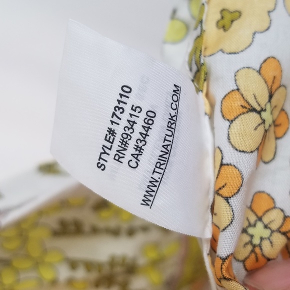 Trina Turk Chirp Blouse Small Floral Tunic Small - Picture 6 of 8